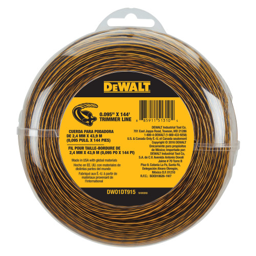 DEWALT DWO1DT915 - Dewalt 144-Ft Spool 0.095-In Trimmer Line